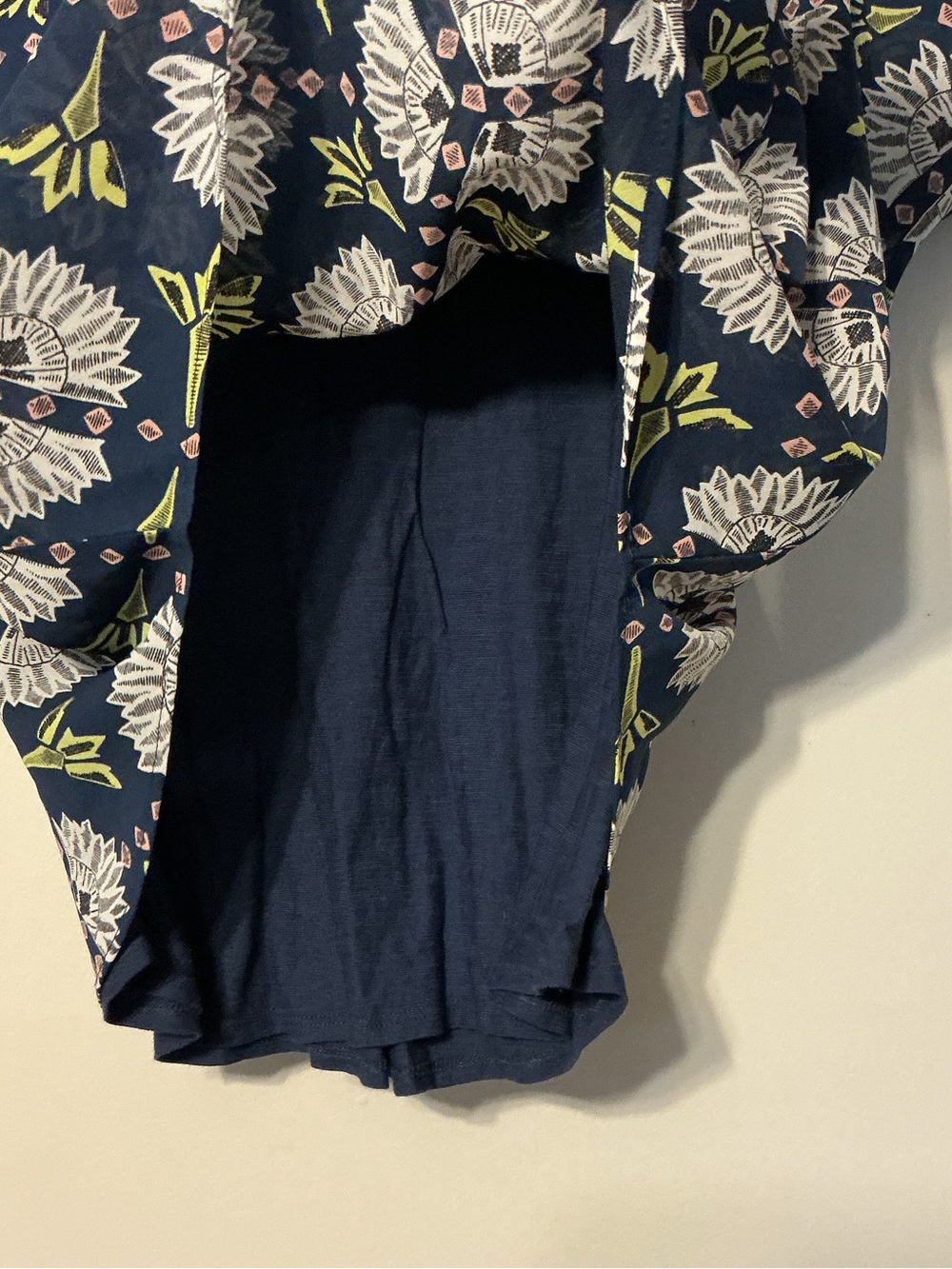 Meadow Rue Navy Layered Top with Pattern - Picture 5 of 8